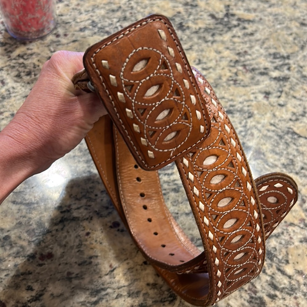 Handmade leather belt in excellent condition
